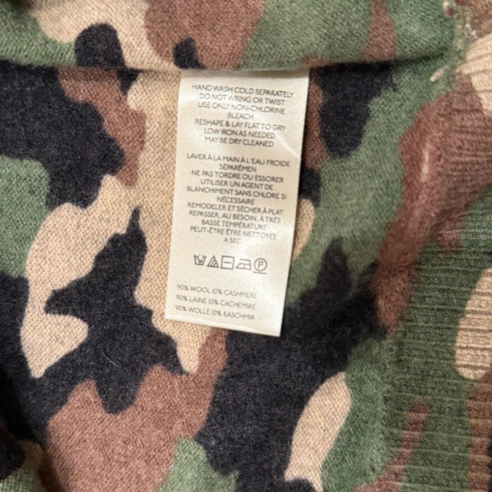 Free People Nocturnal Cardi Cardigan Wool Cashmere Camo Sweater - Picture 6 of 9